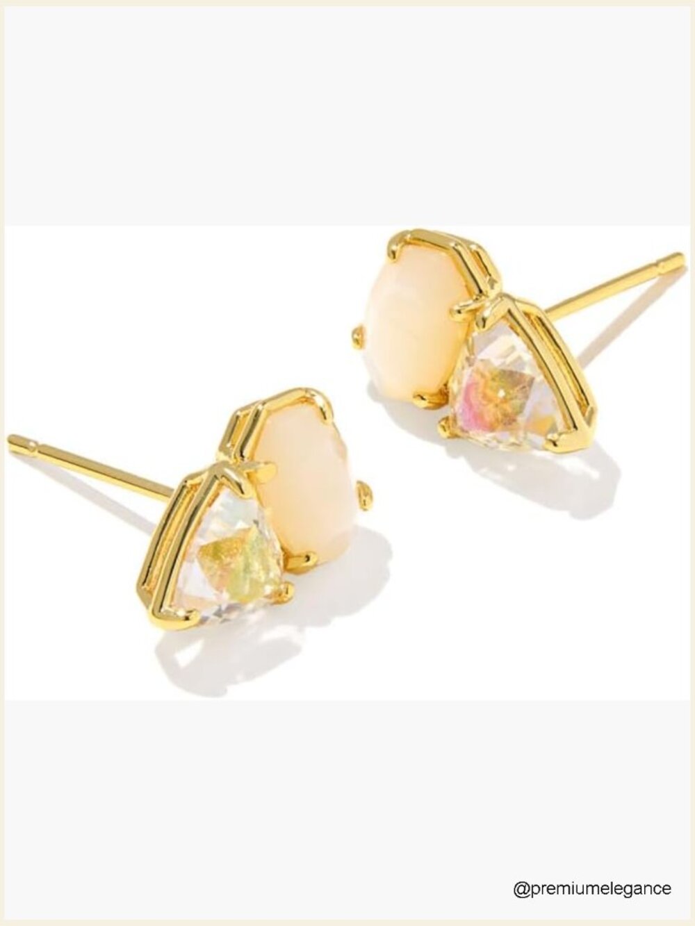 Gold Stud Earrings, Toi-Et-Moi Design, Gift Box